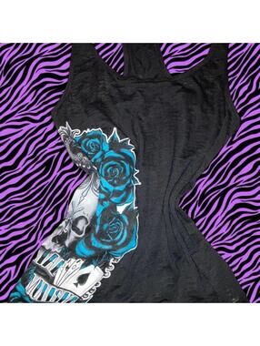 Metal Mulisha Women's Black n Blue Tank top